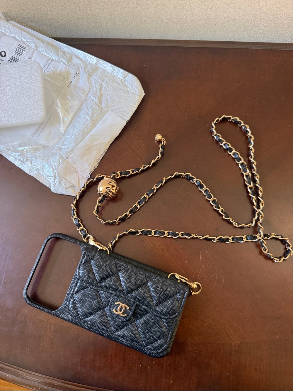 Luxury Quilted Black Chain Crossbody Phone Case Fits iPhone 17 Pro Max